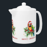 トロピカルクリスマスバードレトロメリークリスマス<br><div class="desc">この熱帯テーマクリスマス紙カップデザインは、サンタ帽子の休日の緑と赤いレトロなメリークリスマスタイポグラフィを持つ熱帯鳥を特徴とする。このマグは飲み物でいっぱいで、このホリデーシーズンを居心地の良お気に入りのい飲み物。</div>