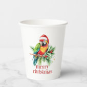 トロピカルクリスマスバードレトロメリークリスマス 紙コップ (正面)