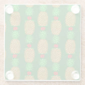 トロピカルクリスマスパイナップルウォームクリスマスホリデーグレ ガラスコースター (裏面)