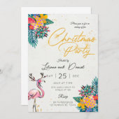 トロピカルクリスマスパーティの招待状カード 招待状 (正面/裏面)