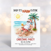 トロピカルクリスマスパーティーの招待状 "Baby It's Warm Outside" 招待状