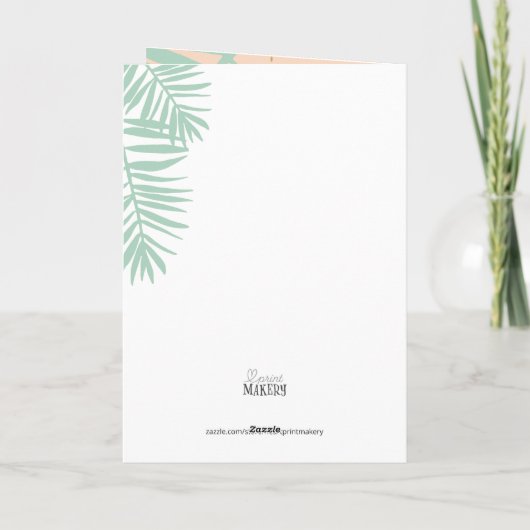 トロピカルクリスマスパームカスタムの木の写真を折り畳み シーズンカード (裏面)