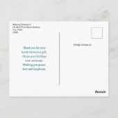 トロピカルクリスマスパームツリーサンキュー ポストカード (裏面)