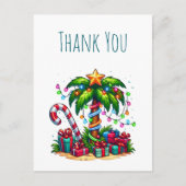 トロピカルクリスマスパームツリーサンキュー ポストカード (正面)