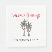 トロピカルクリスマスパームツリーズビーチ スタンダードランチョンナプキン (正面)