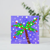 トロピカルクリスマスパームツリーメリークリスマスカード (スタンド正面)
