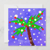トロピカルクリスマスパームツリーメリークリスマスカード (正面)