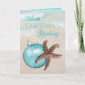 トロピカルクリスマスヒトデオーナメントビーチ シーズンカード (正面)