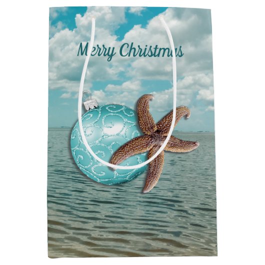 トロピカルクリスマスヒトデ抱き枕 ミディアムペーパーバッグ (正面)