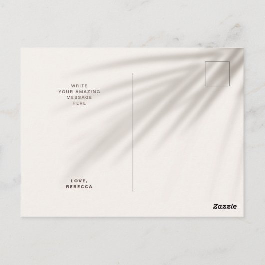 トロピカルクリスマスビーチの写真と文字の挨拶 ポストカード (裏面)