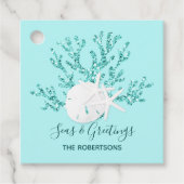 トロピカルクリスマスビーチアクアブルー フェイバータグ (正面)