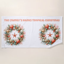 トロピカルクリスマスビーチタオル