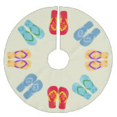 トロピカルクリスマスビーチビーチサンダルサンダル ブラッシュドポリエステルツリースカート (正面)