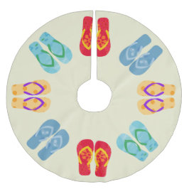 トロピカルクリスマスビーチビーチサンダルサンダル ブラッシュドポリエステルツリースカート