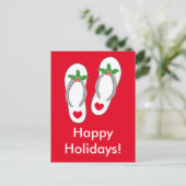 トロピカルクリスマスビーチビーチサンダルポストカード シーズンポストカード (スタンド正面)