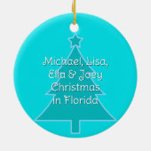 トロピカルクリスマスビーチファミリーバケーション セラミックオーナメント (裏面)