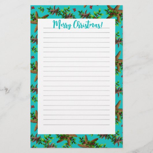 トロピカルクリスマスファミリーレター 便箋 (正面)