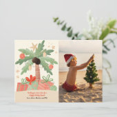 トロピカルクリスマスフォトホリデーカード シーズンカード (スタンド正面)