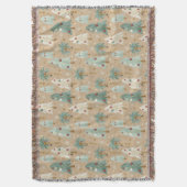 トロピカルクリスマスフュージョンフェスティバルパーム&パインツリー スローブランケット (正面縦)