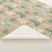 トロピカルクリスマスフュージョン フェスティブパーム&ピンツリー シェルパブランケット (3/4)