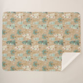 トロピカルクリスマスフュージョン フェスティブパーム&ピンツリー シェルパブランケット (正面(横))