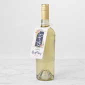 トロピカルクリスマスフラワーズタイポグラフィ&フレーム ボトルネックタグ (アングル)