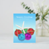 トロピカルクリスマスブルースターフィッシュカスタムのハガキ シーズンポストカード (スタンド正面)