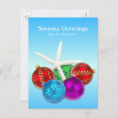 トロピカルクリスマスブルースターフィッシュカスタムのハガキ シーズンポストカード (正面/裏面)