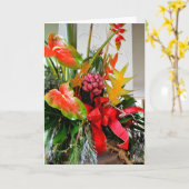 トロピカルクリスマスブーケ カード (黄色い花)