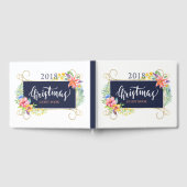 トロピカルクリスマスブーケ&金ゴールドフレーム ゲストブック (全面)