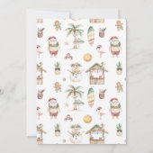 トロピカルクリスマスプールパーティー誕生日 招待状 (裏面)