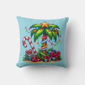 トロピカルクリスマスホリデーパームツリー クッション (正面)