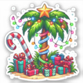 トロピカルクリスマスホリデーパームツリー シール (正面)