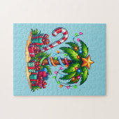 トロピカルクリスマスホリデーパームツリー ジグソーパズル (横)