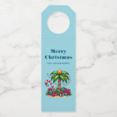 トロピカルクリスマスホリデーパームツリー ボトルネックタグ (正面)