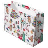 トロピカルクリスマスホリデー抱き枕 ラージペーパーバッグ (正面アングル)