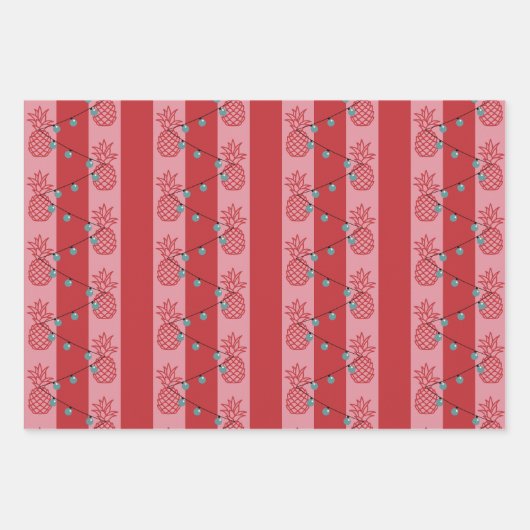 トロピカルクリスマスモダン – ピ名門私立校風のークパイナップル ラッピングペーパーシート (正面)