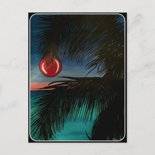 「トロピカルクリスマスモーニング」はがき ポストカード (正面)