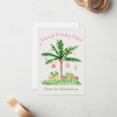 トロピカルクリスマスライトサンゴとグリーンウォーターの色 ノートカード (正面/裏面インサイチュ)