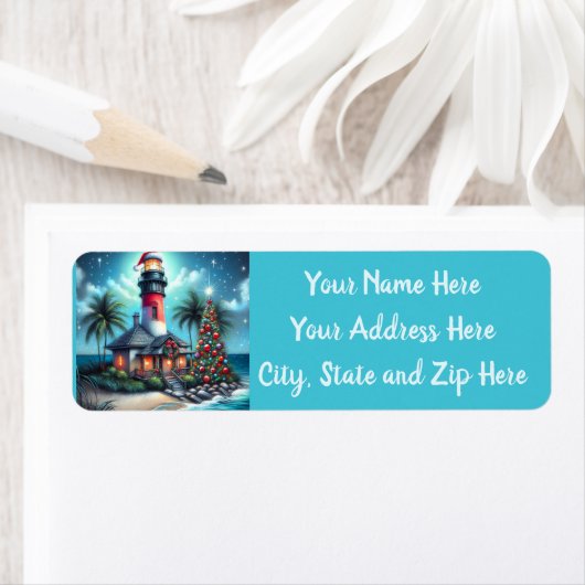 トロピカルクリスマスライトハウス差出人住所 ラベル (インサイチュ)
