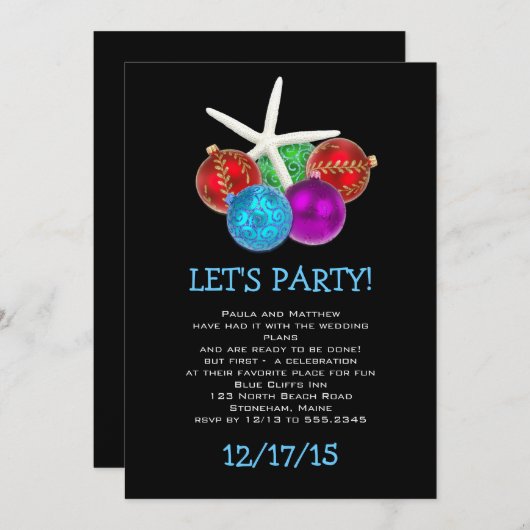 トロピカルクリスマスリハーサルディナー招待状 招待状 (正面/裏面)