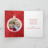 トロピカルクリスマスリースカスタム写真を折り畳み シーズンカード (内部)