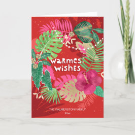 トロピカルクリスマスリースカスタム写真を折り畳み シーズンカード