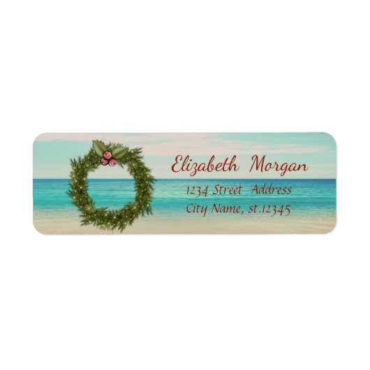 トロピカルクリスマスリース,ビーチ ラベル (正面)