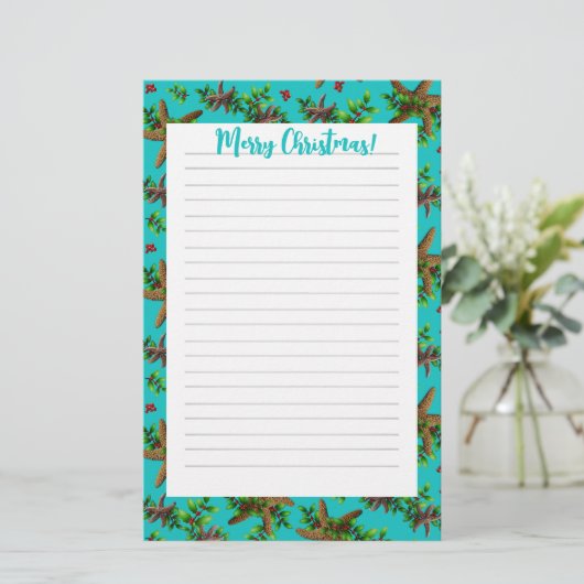 トロピカルクリスマス家族の手紙 書き込み式便箋 便箋 (スタンド正面)