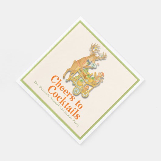 トロピカルクリスマス応援からカクテル スタンダードランチョンナプキン (角)