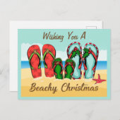 トロピカルクリスマス折り紙グリーティングカード シーズンポストカード (正面/裏面)