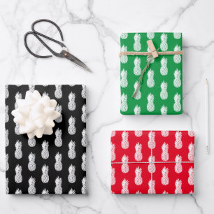 トロピカルクリスマス7月パイナップルプリントカスタム  ラッピングペーパーシート