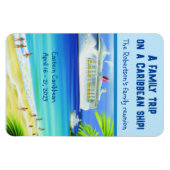 トロピカルクルーズパーソナライズされた船のステートルームドア マグネット (横)