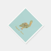 トロピカルクレーン – オレンジ スタンダードカクテルナプキン (角)